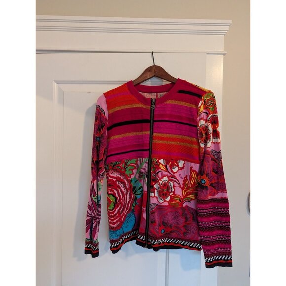 Desigual TOKIO Red and Pink Full Zip Top see measurement for size - Picture 3 of 10